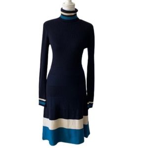 Tory Burch Sweater Navy Dress. SZ S 100% Wool